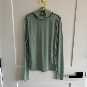 Madewell Sage Green Semi-Sheer Mockneck Top